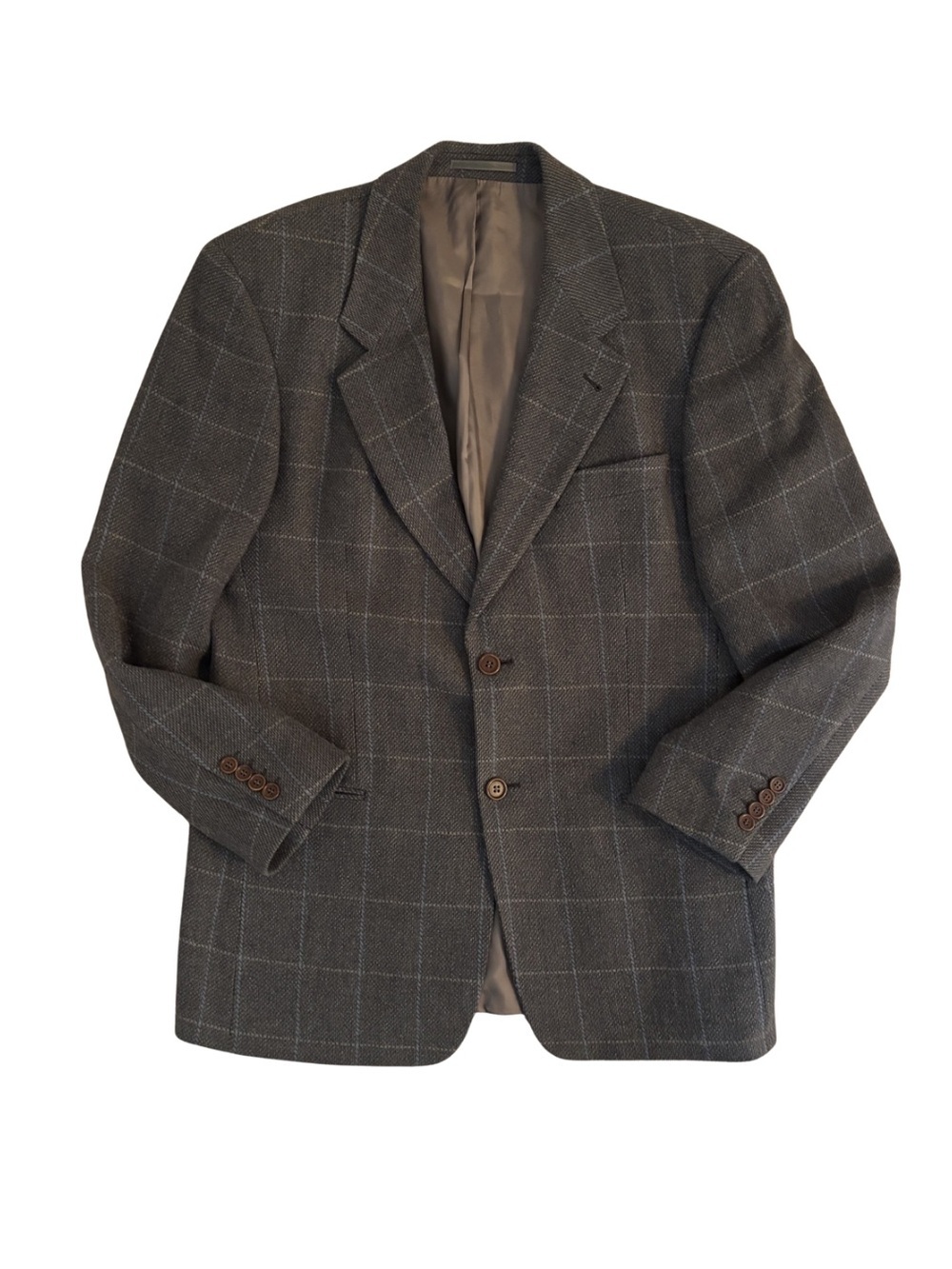 1990’s Hugo Boss “Galilei”Windowpane Modern Slim Wool Blazer